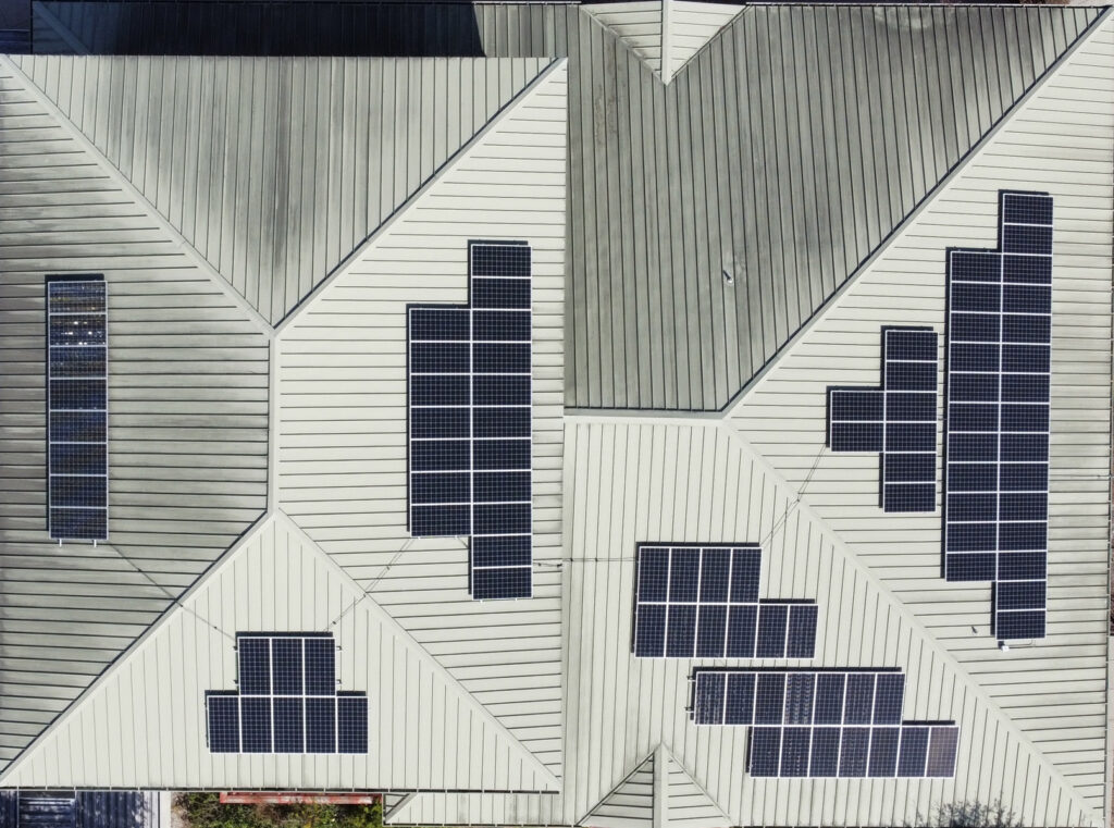 Overhead Drone Photo of Public Building